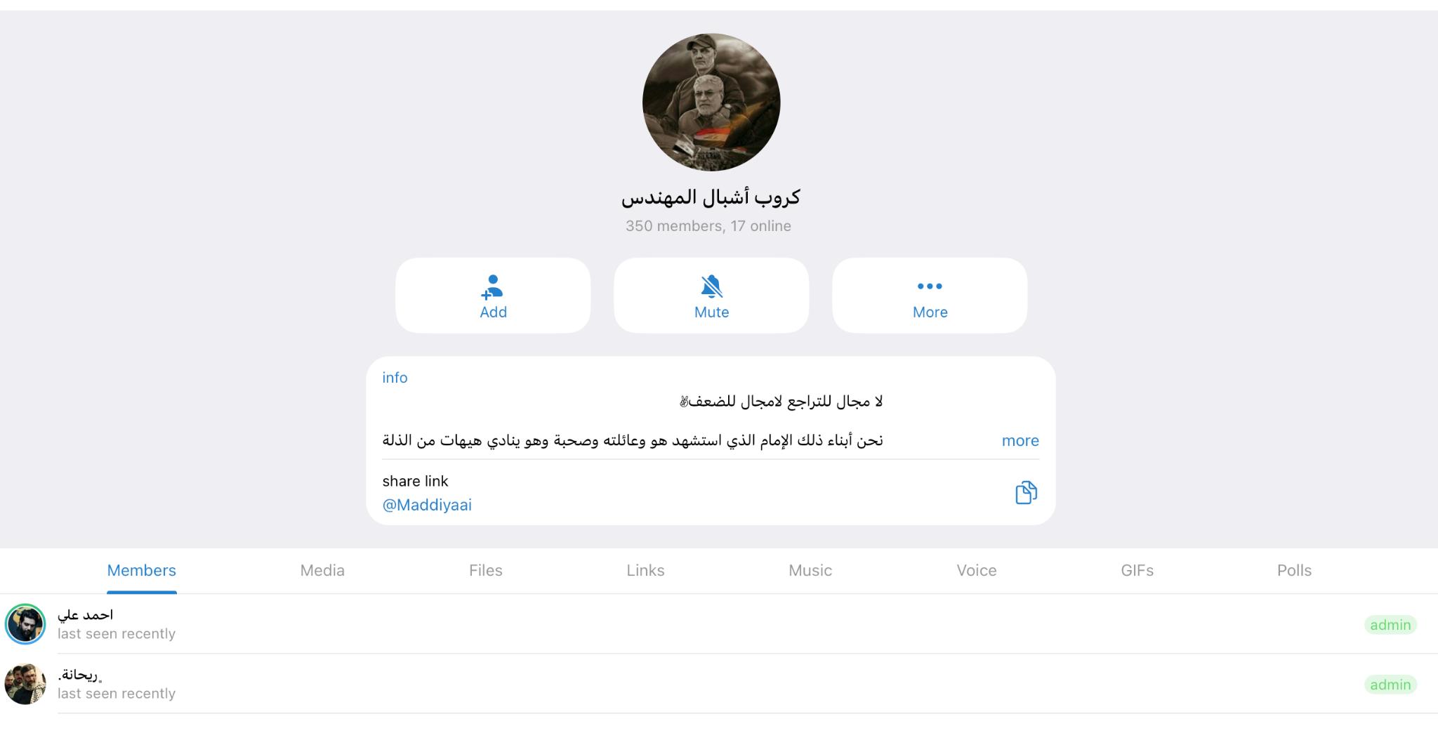 Pro-Muhandis Youth Mobilization on Telegram